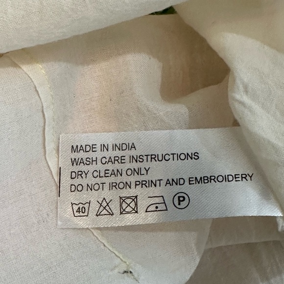 Shakumbhari Kurta Indian Women’s Beige w/Embroidered Circles -M - Picture 7 of 8